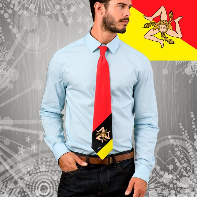 Corbata Sicilia, Triskelion Tie, moda de la bandera sicili (Subido por el creador)