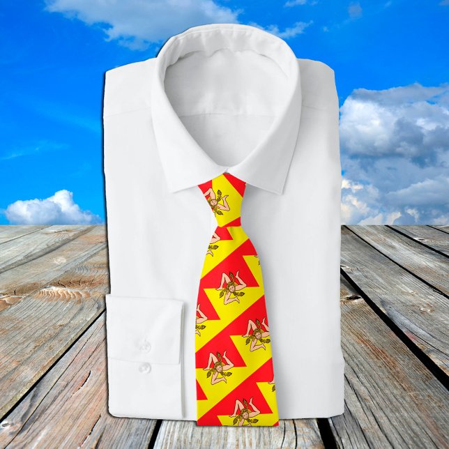 Corbata Sicily Ties, fashion Sicilian Flag, business (Subido por el creador)