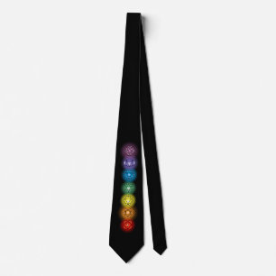 Corbata Siete Chakras de cuello negro