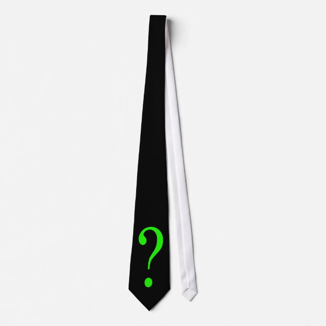 Corbata Signo de interrogación verde de neón (Anverso)