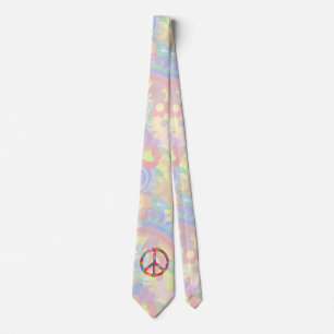 Corbata Signo de la paz I del flower power + su backgr. y