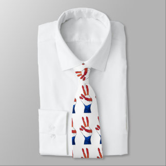 Corbata Signo de paz azul blanco rojo patriótico