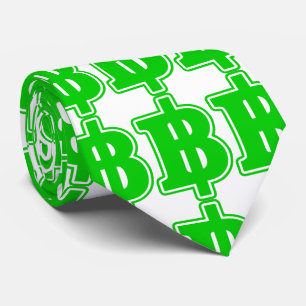 Corbata SIGNO DEL BAHT VERDE ฿ Moneda tailandesa ฿