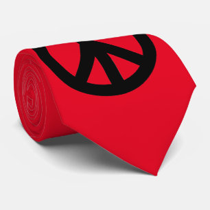 Corbata Signo rojo negro de la paz símbolo de arte pop