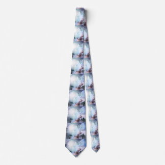Corbata Silhouette de cabeza de mujer y manos rezando