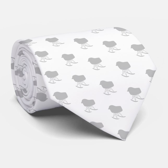 Corbata Silhouette de la silla de la silla del patrón gris (Enrollado)