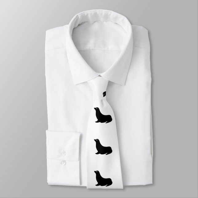 Corbata Silhouette de león marino - Tie (Atado)