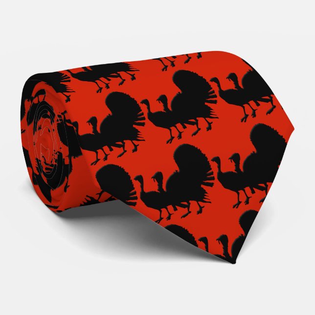 Corbata Silhouette de pavos (Enrollado)