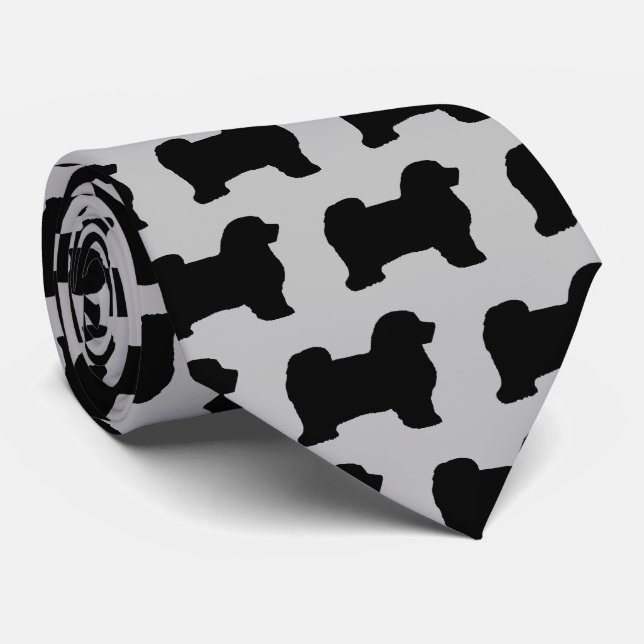 Corbata Silhouette de Perro Havanés (Enrollado)