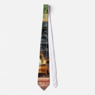 Corbata Silla de Mimbre con Almohadón a Rayas