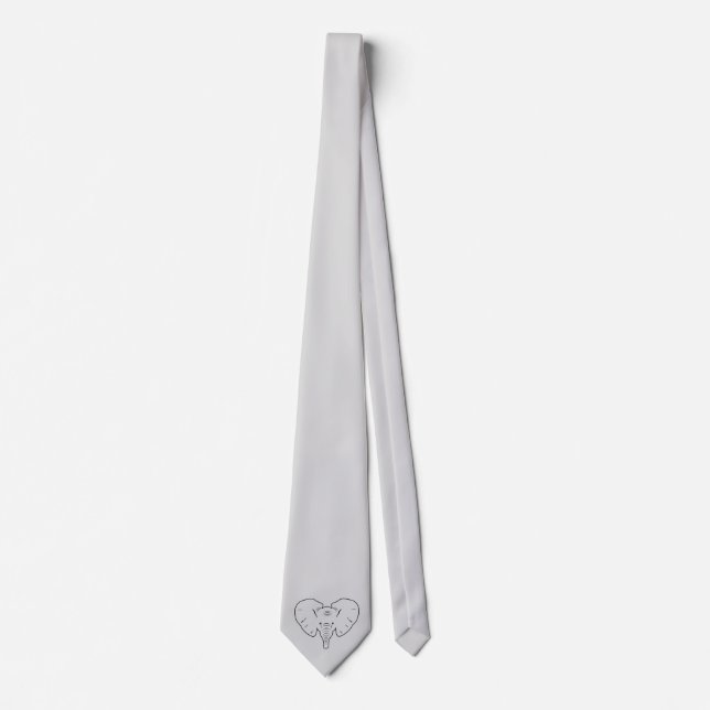Corbata Silueta de cara de elefante (Anverso)