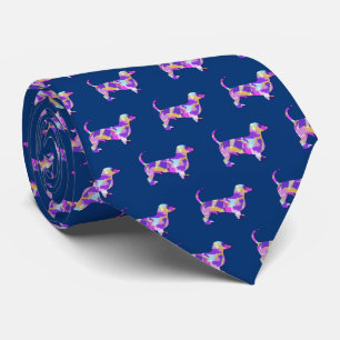Corbata Silueta de perro Dachshund Daxie púrpura cuello az
