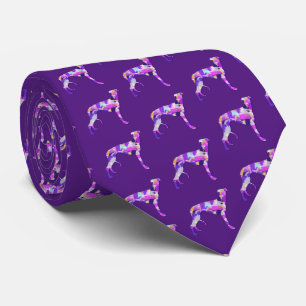 Corbata Silueta de perro galgo Lurcher púrpura oscuro cuel