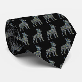 Corbata Silueta de perro Terrier de Boston Cuello negro en