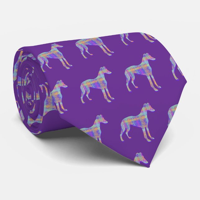 Corbata Silueta de perro Whippet Galgo Italiano Pastel Pp (Enrollado)
