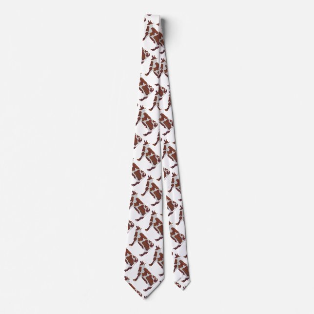 Corbata Silueta marrón y blanco de vaca (Anverso)