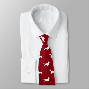 Corbata Siluetas Dachshund Patrón Perros Wiener Weenies