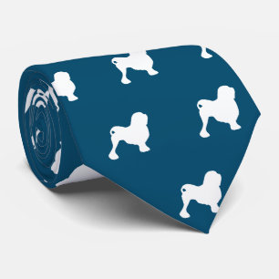 Corbata Siluetas De Perro Lowchen Patrón Océano Buey