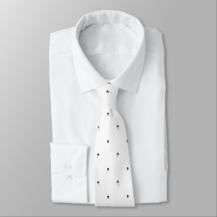 Corbata Siluetas Negras de Palmeras de Coco y Alienígenas