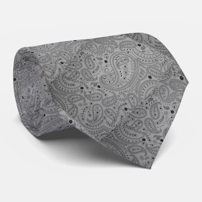Corbata Silver Knight Paisley Tie (Enrollado)