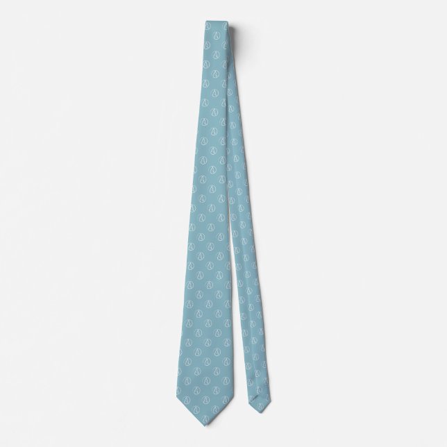 Corbata Símbolo ateo: blanco sobre azul-gris (Anverso)