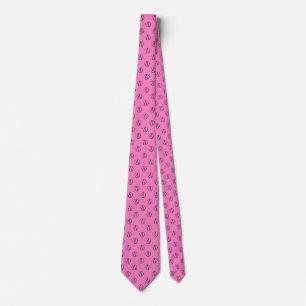 Corbata Símbolo ateo: negro sobre rosa claro
