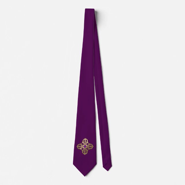 Corbata Símbolo budista dorado de Vajra (Anverso)
