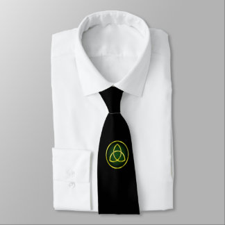 Corbata Símbolo cristiano de trinidad negro verde