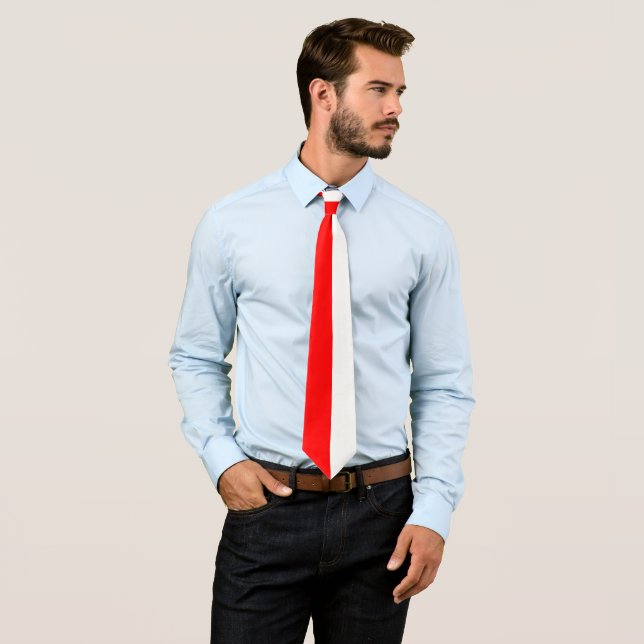 Corbata Símbolo de bandera de Polonia blanco rojo (In situ)