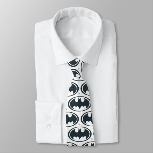 Corbata Símbolo de Batman   Logo en blanco y negro