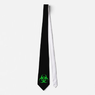 Corbata Símbolo de biohazard verde