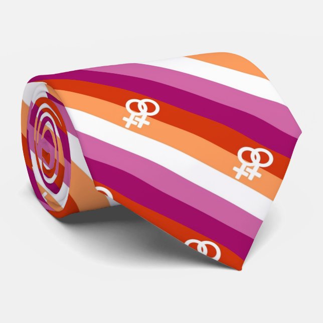 Corbata Símbolo de la bandera lesbiana (Enrollado)