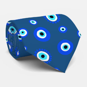 Corbata Símbolo de ojo malvado azul