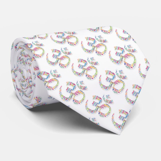 Corbata Símbolo de palabras Om (Enrollado)