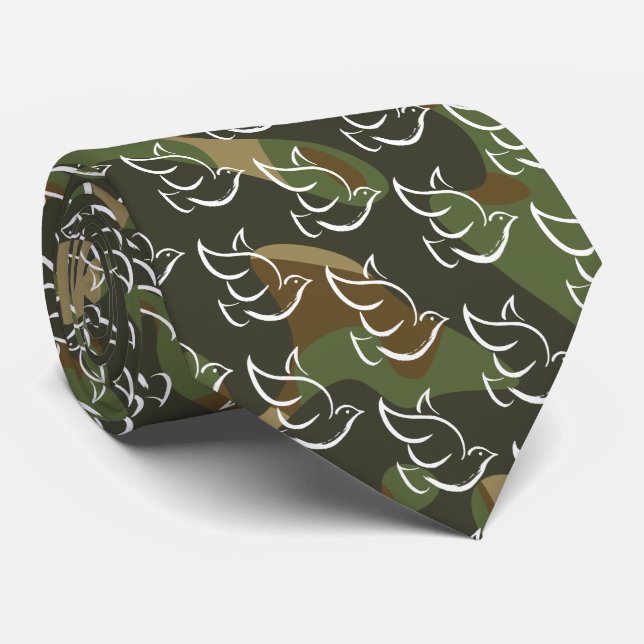 Corbata Símbolo de PEACE DOVE Guerra de Rótulo Camuflaje V (Enrollado)