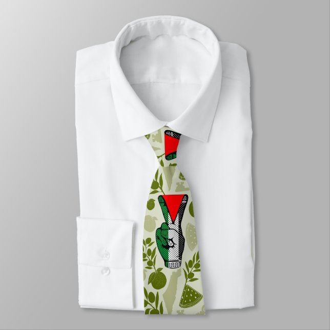 Corbata Símbolo del Triángulo Rojo de Resistencia de Mano  (Atado)