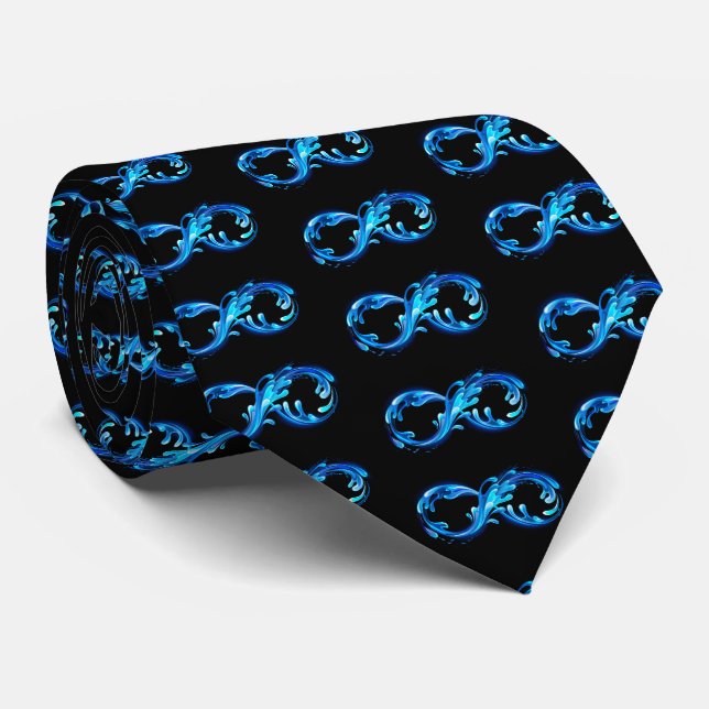 Corbata Símbolo Infinito de Agua Fría y Clara (Enrollado)