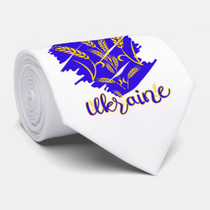 Corbata Símbolo nacional ucraniano tryzub hecho de oído de