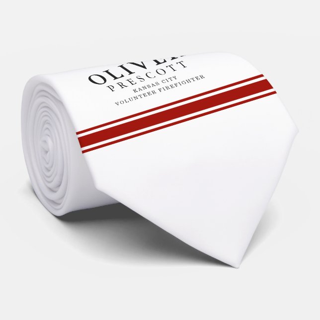 Corbata Símbolo voluntario de la cruz maltesa del bombero (Enrollado)