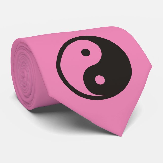 Corbata Símbolo Yin Yang - diseño de tatuaje sólido (Enrollado)