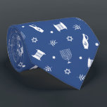 Corbata Símbolos de Hanukkah<br><div class="desc">Patrón de símbolos de Hanukkah</div>