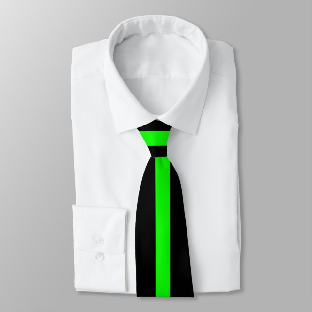 Corbata Simple Green en rayas negras (Atado)