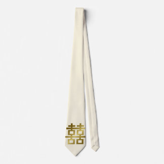 Corbata Simple Minimalista doble felicidad Boda chino