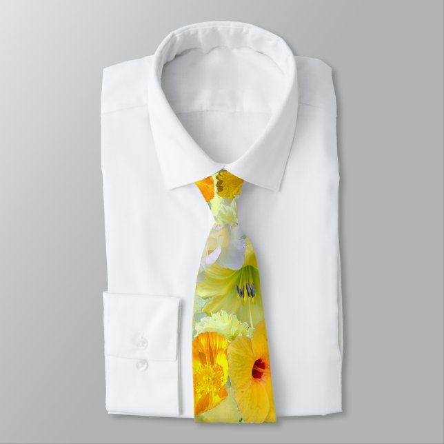 Corbata Simple Yellow Floral Wedding Groomsmen Collection (Atado)