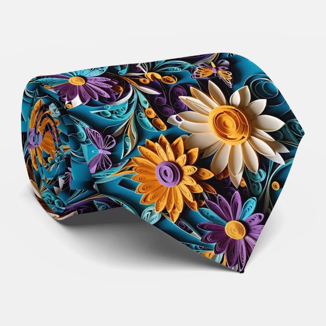Corbata Sinfonía floral Cuillado Art Necktie (Enrollado)