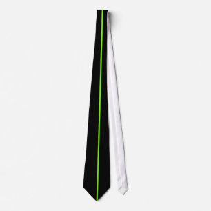 Corbata Single Chartreuse Stripe on Black Tie