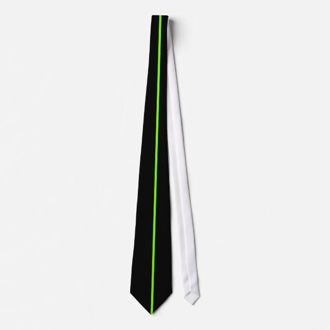 Corbata Single Chartreuse Stripe on Black Tie (Anverso)