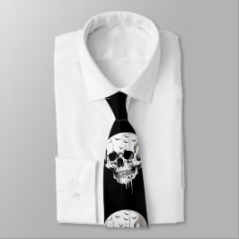 Corbata Siniestro cráneo derretido de Halloween con imagin