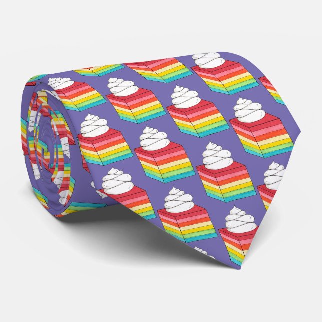 Corbata Síntesis de ensalada de Gelatina de Arcoiris retro (Enrollado)