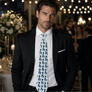 Corbata Sirena de Fantasía Elegante Sirena Azul Tribal